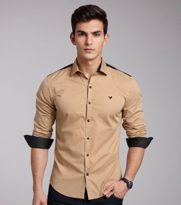 Men Regular Fit Solid Button Down Collar Formal Shirt - Image 2