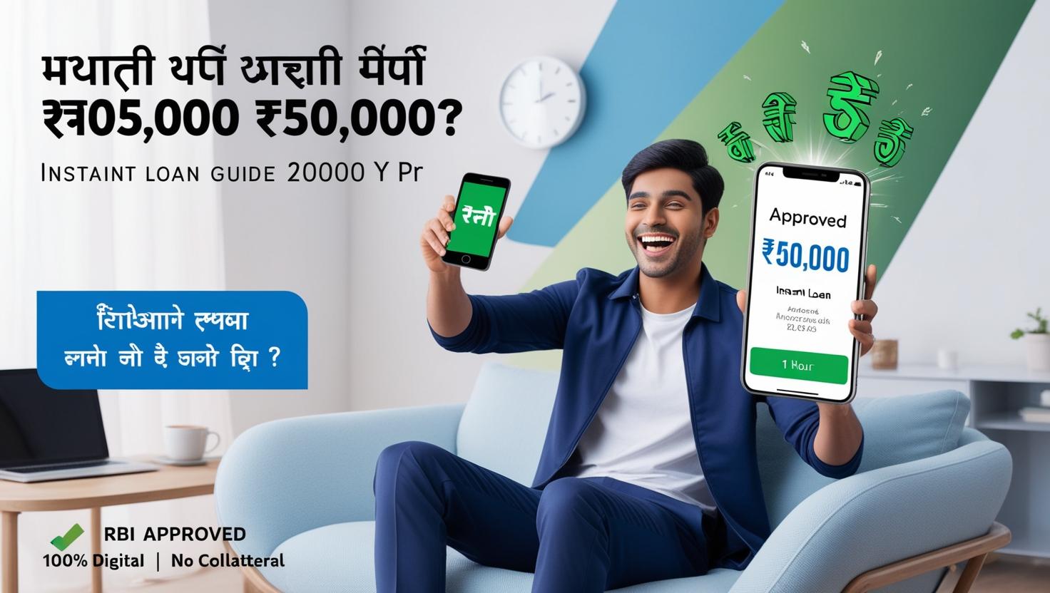 घर बैठे 1 घंटे में ₹50,000 का लोन कैसे पाएं? | Instant Loan Guide 2025