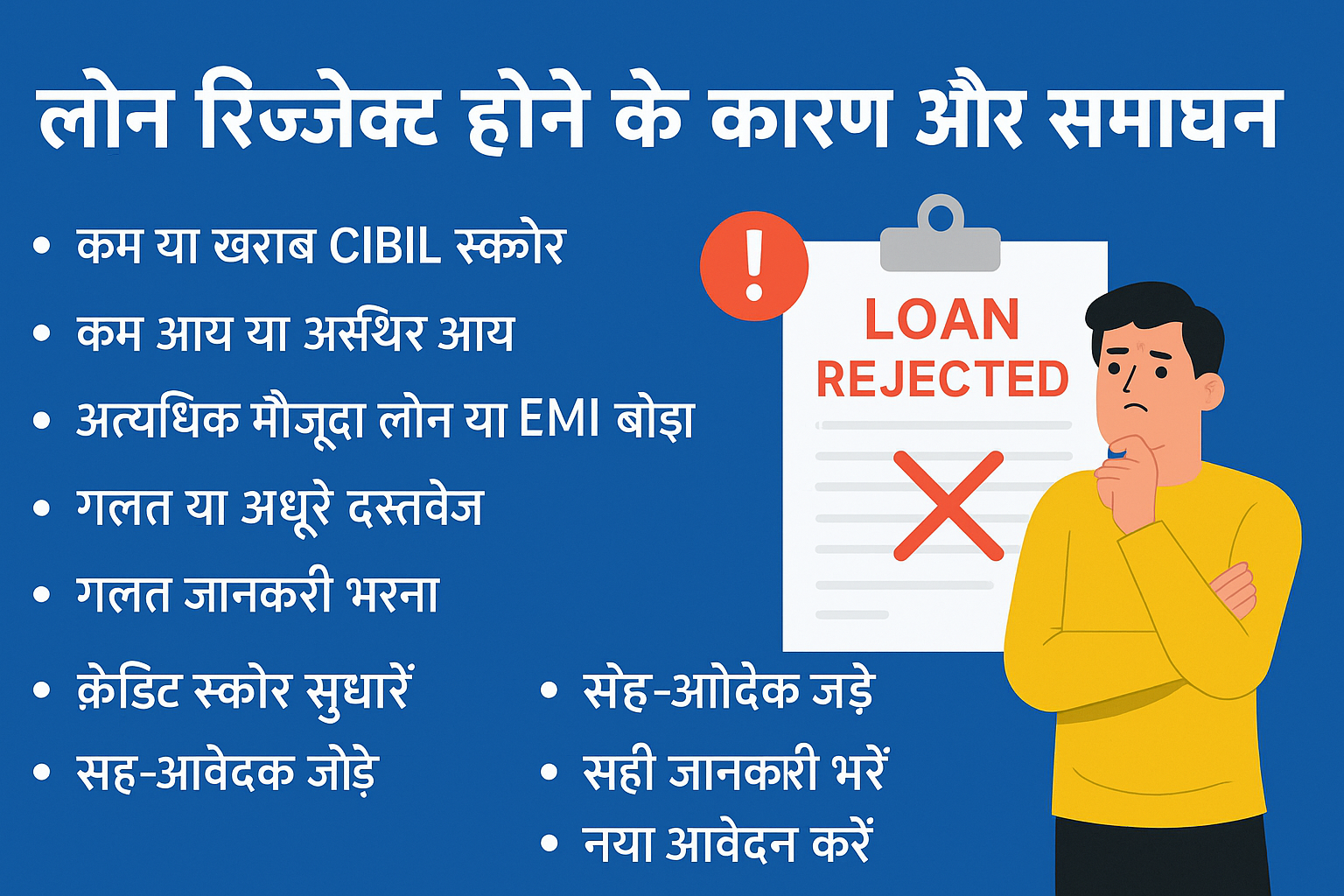 लोन रिजेक्ट क्यों होता है? कारण और समाधान हिंदी में (2025)