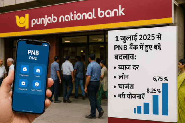 1 जुलाई 2025 से PNB बैंक में हुए बड़े बदलाव: ब्याज दर, लोन, चार्जेस और नई योजनाएँ PNB Bank New Update 2025